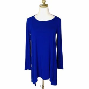 Eileen Fisher Purple High Low Knit LS Top SM 1712